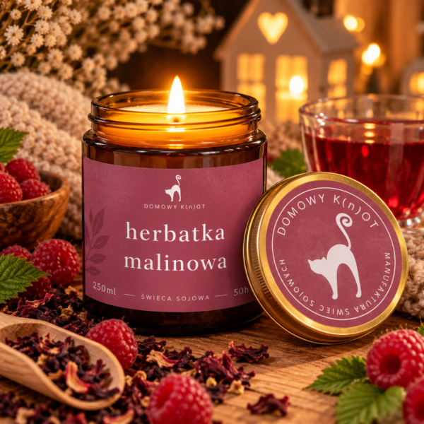 Herbatka malinowa Świeca Sojowa 250ml