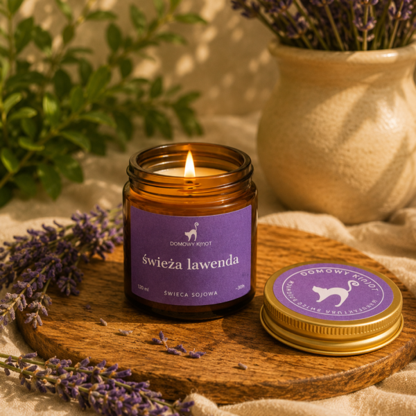Świeża Lawenda Świeca Sojowa 120ml