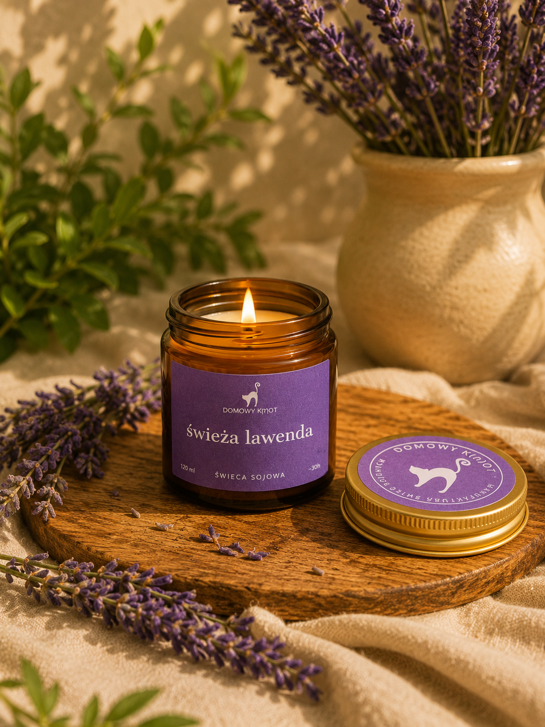 Świeża Lawenda Świeca Sojowa 120ml